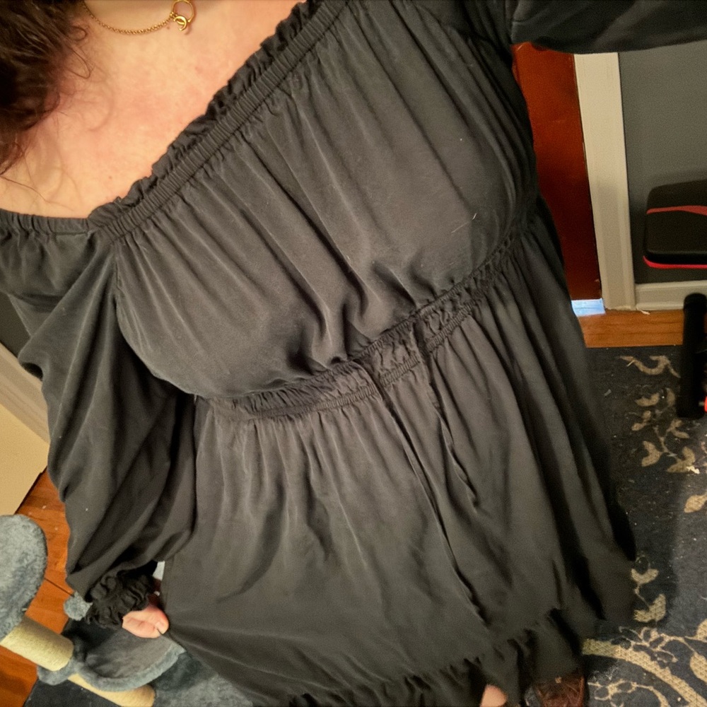 Ava Viv 1X dress long sleeve black